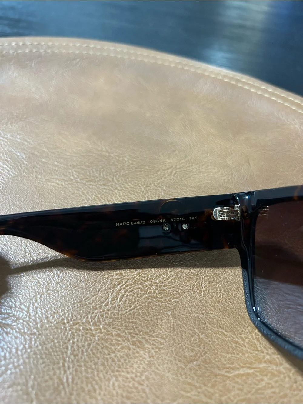 Marc Jacobs Yellow Sunglasses Case with Black Tortoiseshell Sunglasses